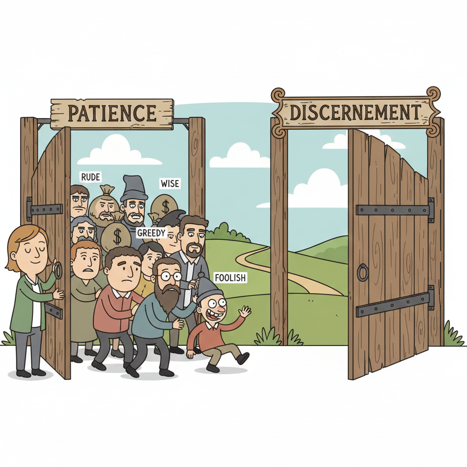 Patience allows everyone in - Good or Bad.