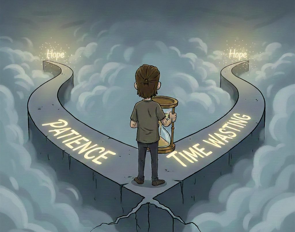 The thin line between time wasting and patience.